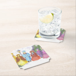 KerstCarolers Kartonnen Onderzetters