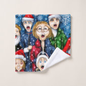 KerstCaroling Bad Handdoek (Wasdoekje)