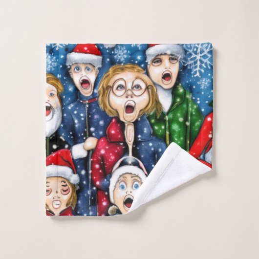 KerstCaroling Bad Handdoek (Wasdoekje)