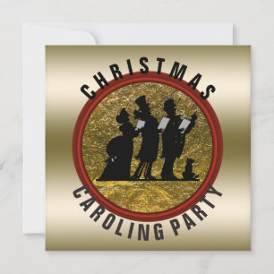 KerstCaroling Black Gold Red Kaart