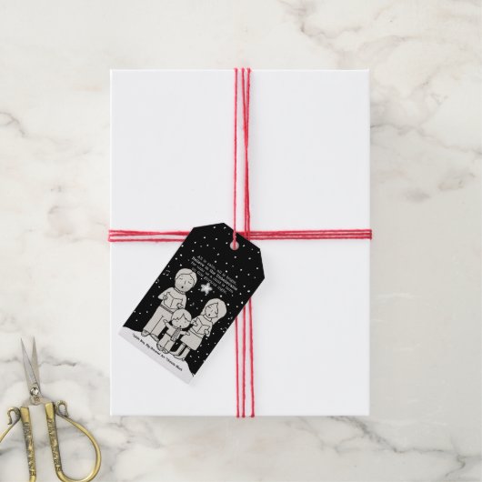 KerstCaroling Cadeaulabel (Met Touw)