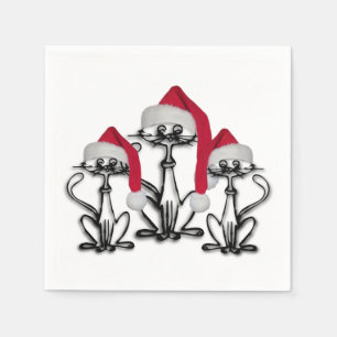 KerstCaroling Cats Joyous Fun Servet