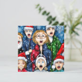 KerstCaroling Feestdagenkaart (Staand voorkant)