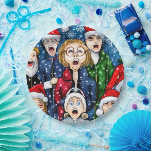 KerstCaroling Papieren Bordje (Feest)