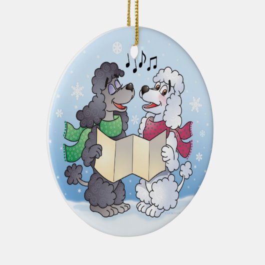 KerstCaroling Poodles Ornament (Rechts)