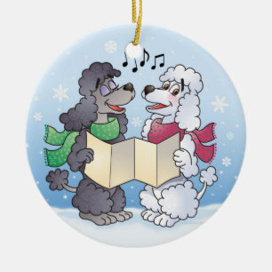 KerstCaroling Poodles Ornament