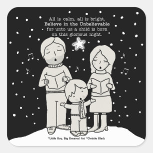 KerstCaroling Vierkante Sticker