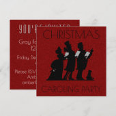 KerstCarolingfeest | Victoriaans Faux Glitter Kaart (Voorkant / Achterkant)