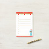 Kerstcarolmeisje Winkellijst Post-it® Notes (Op bureau)