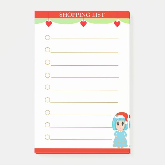 Kerstcarolmeisje Winkellijst Post-it® Notes (Voorkant)
