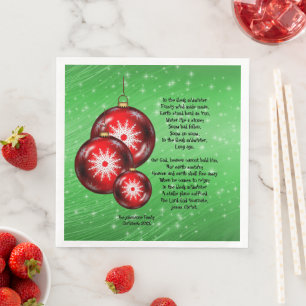 Kerstcaroltekst in de bleak Midwinter Servet