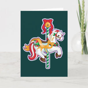 Kerstcarrousel Feestdagen Kaart