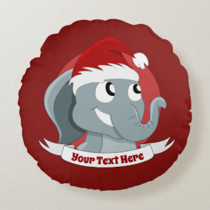 Kerstcartoon met een knolletje olifant rond kussen