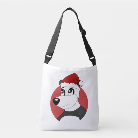 Kerstcartoon met een schattig beer-kruisje van pan crossbody tas (Voorkant)