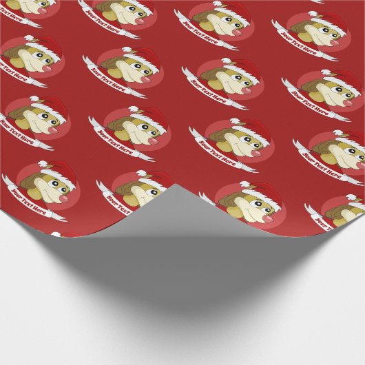 kerstcartoon met een schattig leeuwenomslagpapier cadeaupapier (Hoek)