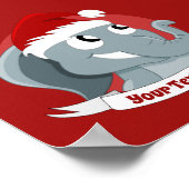 Kerstcartoon met een schattig olifant poster (Hoek)