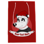 Kerstcartoon met een schattig panda-beer-medium ca medium cadeauzakje (Voorkant)