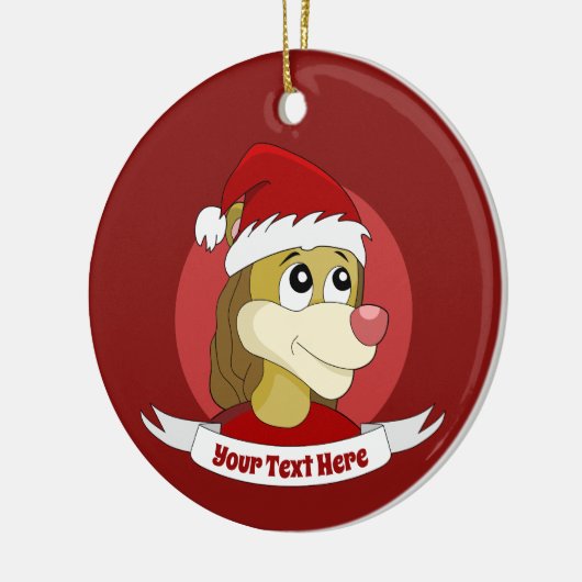 Kerstcartoon met een schattige leeuw-keramische in keramisch ornament (Links)