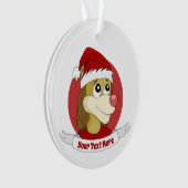 kerstcartoon met een schattige leeuw-versiering ornament (voorkant)