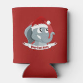 Kerstcartoon met een schattige olifant-koelbox blikjeskoeler (Achterkant)