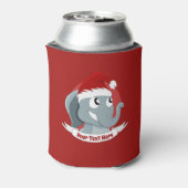 Kerstcartoon met een schattige olifant-koelbox blikjeskoeler (Blikje Achterkant)