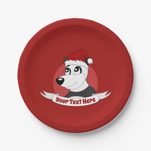 Kerstcartoon met schattig beer bord (Voorkant)