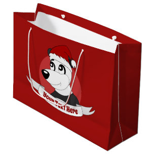 kerstcartoon met schattig panda-beer grote cadeau groot cadeauzakje