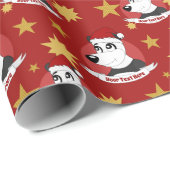 kerstcartoon met schattig panda-beer om pa te verp cadeaupapier (Rol Hoek)