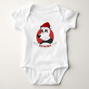Kerstcartoon met schattige panda-baby romper