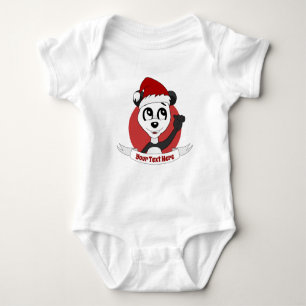 Kerstcartoon met schattige panda-baby romper