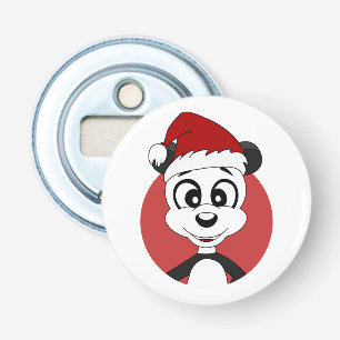 Kerstcartoon met schattige panda-beer open button flesopener