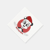 kerstcartoon met schattige panda-beren luiers servet (Hoek)