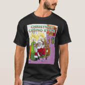 Kerstcasino-stijl zwart T-shirt (Voorkant)