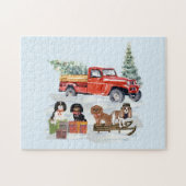 KerstCavalier King Charles en Truck Legpuzzel (Horizontaal)