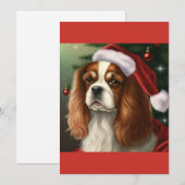 KerstCavalier King Charles Spaniel T-Shirt Feestdagenkaart (Voorkant / Achterkant)