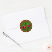 Kerstcellen en Holly Ronde Sticker (Envelop)
