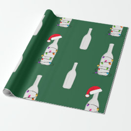 Kerstchampagne groen cadeaupapier