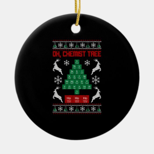 kerstchemie Oh Chemist Tree Science Gift Keramisch Ornament (Voorkant)