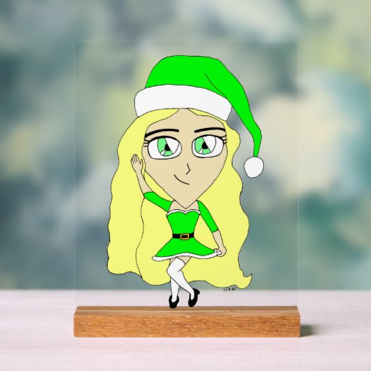 Kerstchibi Acryl Bord (Neutraal)