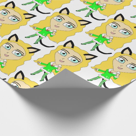 Kerstchibi Cadeaupapier (Hoek)