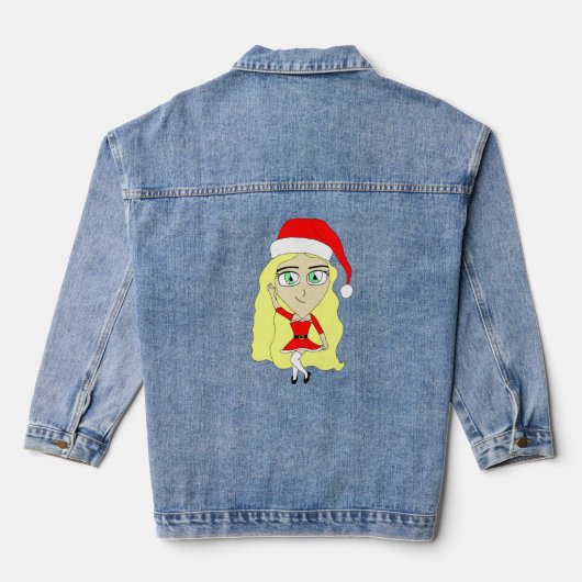 Kerstchibi Denim Jacket (Achterkant)