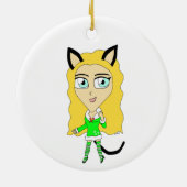 Kerstchibi Keramisch Ornament (Achterkant)