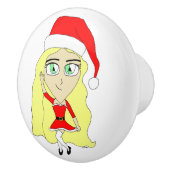 Kerstchibi Keramische Knop (Rechts)