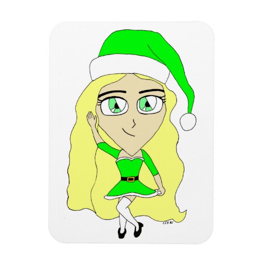 Kerstchibi Magneet (Verticaal)