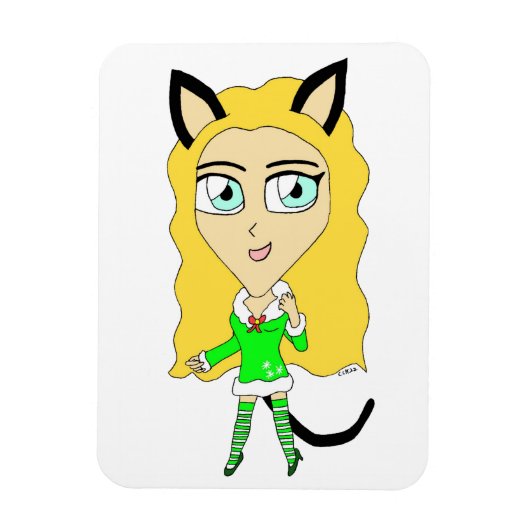Kerstchibi Magneet (Verticaal)