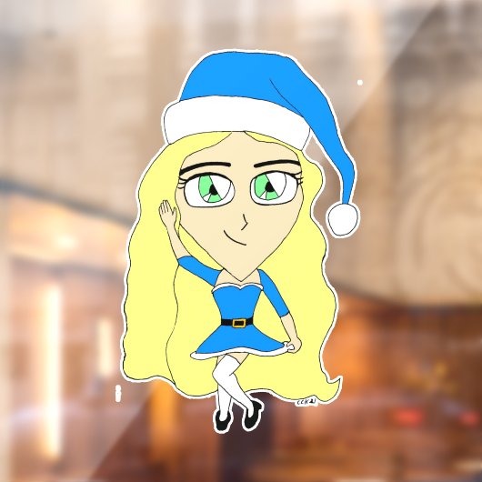 Kerstchibi Raamsticker (Vel 2)