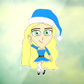 Kerstchibi Raamsticker (Vel 3)