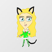 Kerstchibi Raamsticker (Vel)