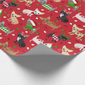Kerstchihuahua All Coats Cadeaupapier (Hoek)