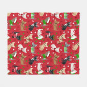 Kerstchihuahua All Coats Fleece Deken (Voorkant (Horizontaal))